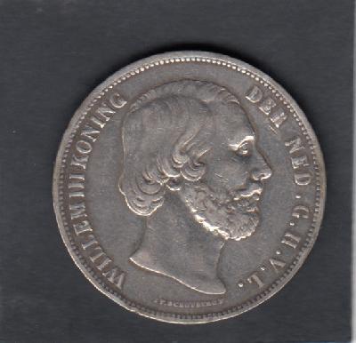 Beschrijving: 2 1/2 Gulden WILLEM III